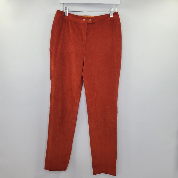 J. McLaughlin Pants - J. McLaughlin Terracotta Velveteen Pants Straight Leg Orange Boho